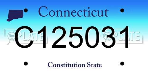 C125031 Connecticut License Plate