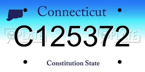 C125372 Connecticut License Plate