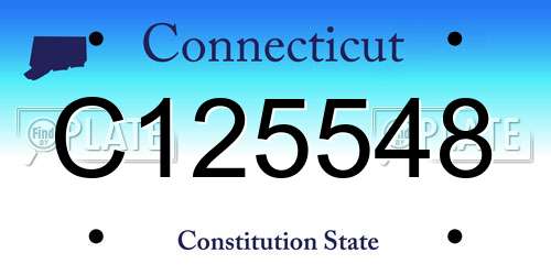 C125548 Connecticut License Plate