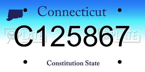 C125867 Connecticut License Plate