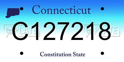 C127218 Connecticut License Plate