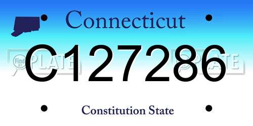C127286 Connecticut License Plate