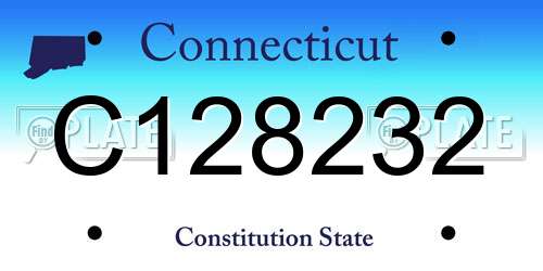 C128232 Connecticut License Plate
