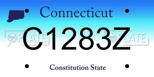 C1283Z Connecticut License Plate