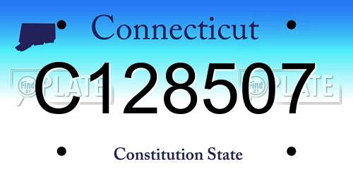 C128507 Connecticut License Plate
