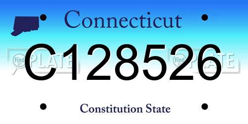 C128526 Connecticut License Plate