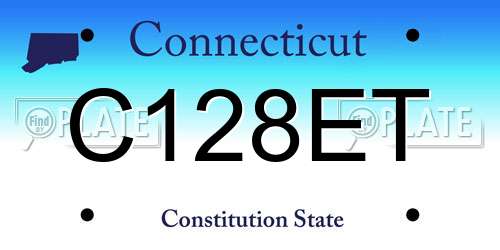 C128ET Connecticut License Plate