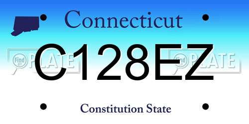 C128EZ Connecticut License Plate
