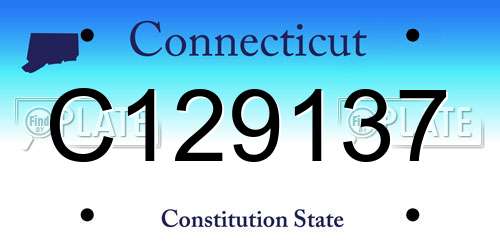 C129137 Connecticut License Plate