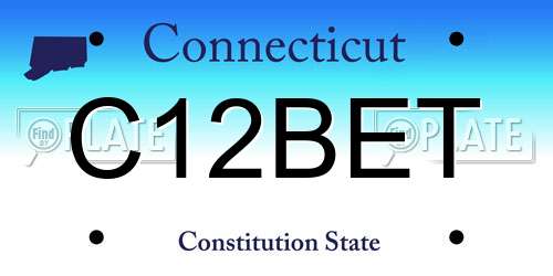 C12BET Connecticut License Plate