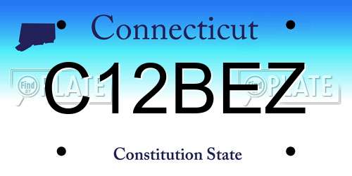 C12BEZ Connecticut License Plate
