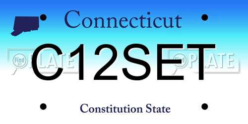 C12SET Connecticut License Plate
