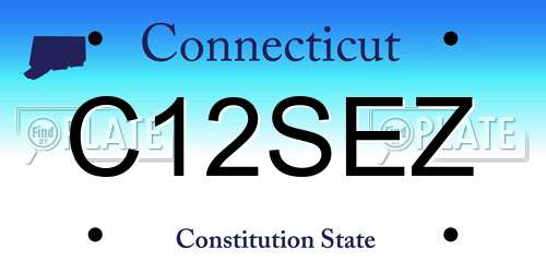 C12SEZ Connecticut License Plate