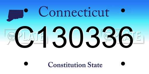 C130336 Connecticut License Plate