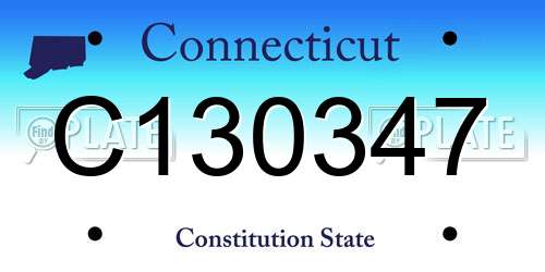 C130347 Connecticut License Plate