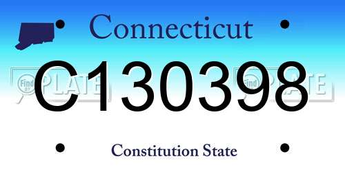 C130398 Connecticut License Plate
