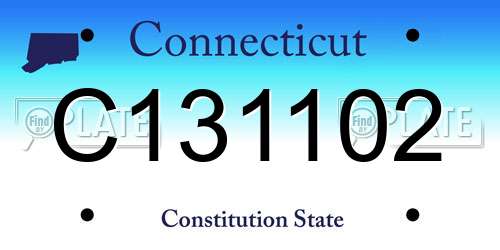 C131102 Connecticut License Plate