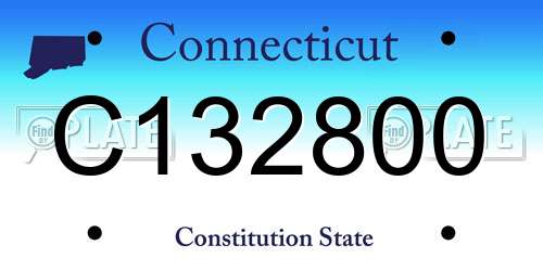 C132800 Connecticut License Plate