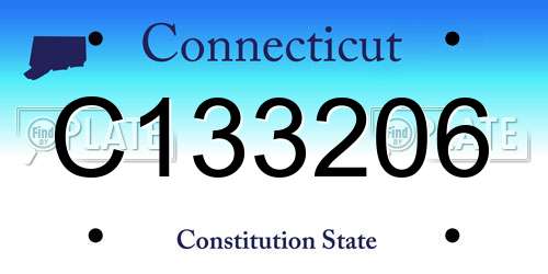 C133206 Connecticut License Plate