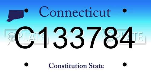 C133784 Connecticut License Plate