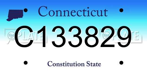 C133829 Connecticut License Plate