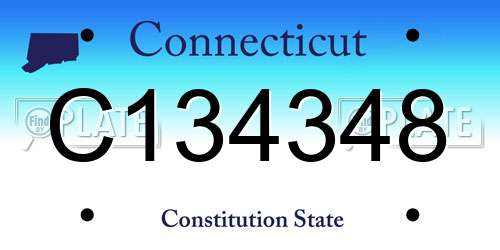 C134348 Connecticut License Plate