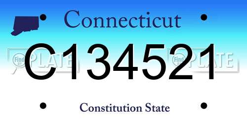 C134521 Connecticut License Plate