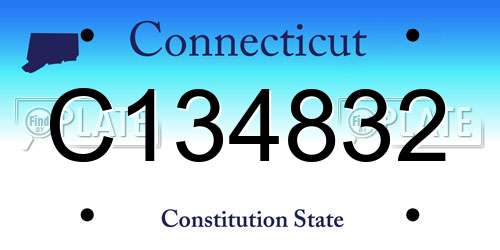 C134832 Connecticut License Plate