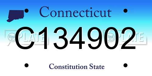 C134902 Connecticut License Plate