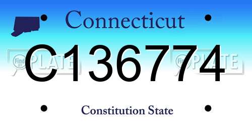 C136774 Connecticut License Plate