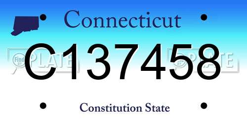 C137458 Connecticut License Plate