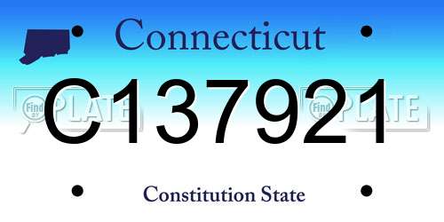 C137921 Connecticut License Plate