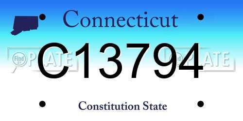 C13794 Connecticut License Plate