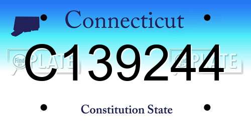 C139244 Connecticut License Plate