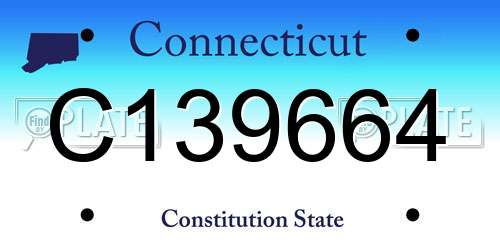 C139664 Connecticut License Plate