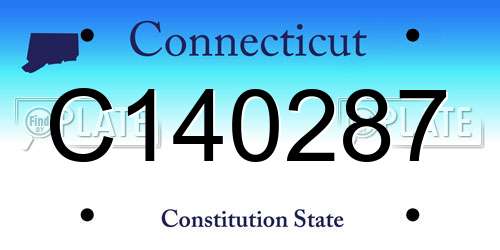 C140287 Connecticut License Plate