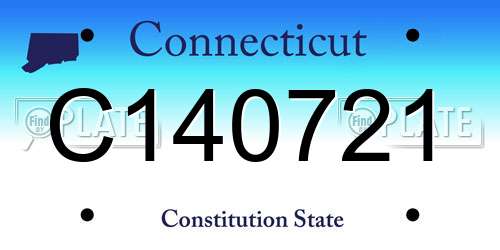 C140721 Connecticut License Plate