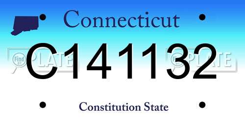 C141132 Connecticut License Plate