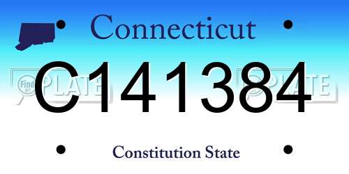 C141384 Connecticut License Plate