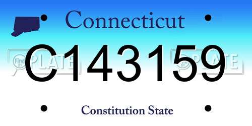 C143159 Connecticut License Plate