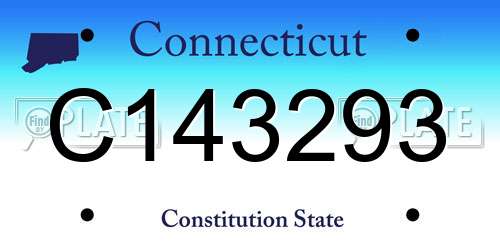 C143293 Connecticut License Plate