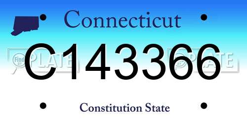 C143366 Connecticut License Plate