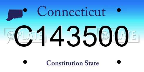 C143500 Connecticut License Plate