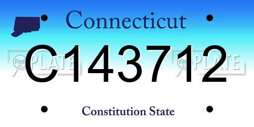 C143712 Connecticut License Plate