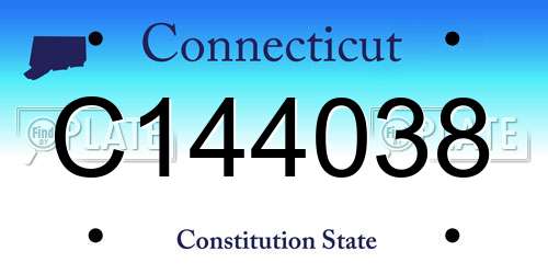 C144038 Connecticut License Plate