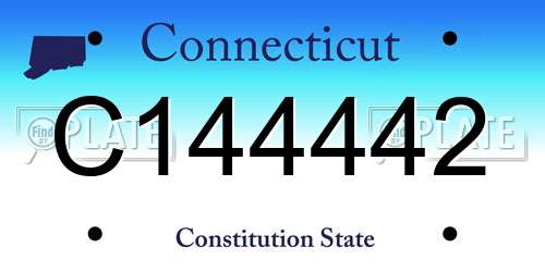 C144442 Connecticut License Plate