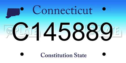 C145889 Connecticut License Plate