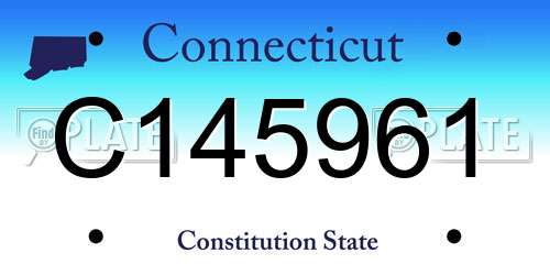 C145961 Connecticut License Plate