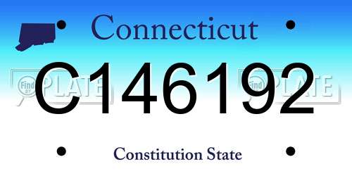 C146192 Connecticut License Plate