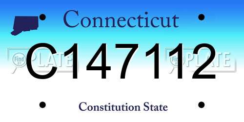 C147112 Connecticut License Plate